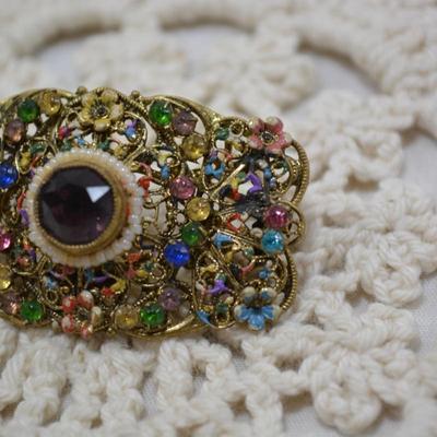 Beautiful Czechoslovakian Art Deco Costume Brooch 2â€
