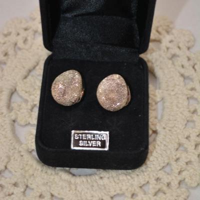 Large 925 Sterling Shimmering Bulb Earrings 7.7g In Box