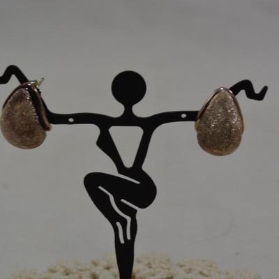 Large 925 Sterling Shimmering Bulb Earrings 7.7g In Box