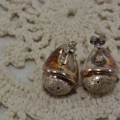 Large 925 Sterling Shimmering Bulb Earrings 7.7g In Box