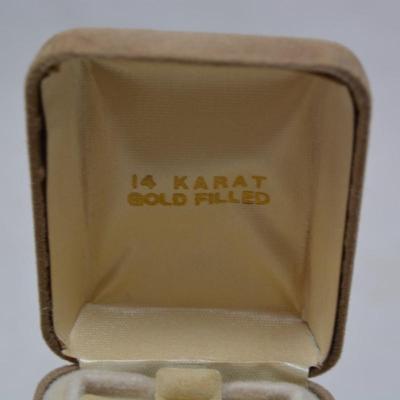 14k Gold Filled Heart Earrings, 14k Posts w/ Ruby, Diamond Chips 1.2g