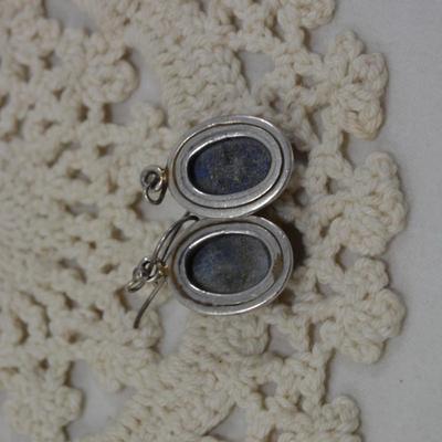 925 Sterling with Lapis Lazuli Drop Earrings 9.3g