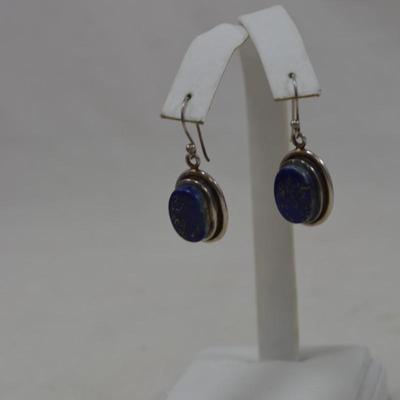 925 Sterling with Lapis Lazuli Drop Earrings 9.3g