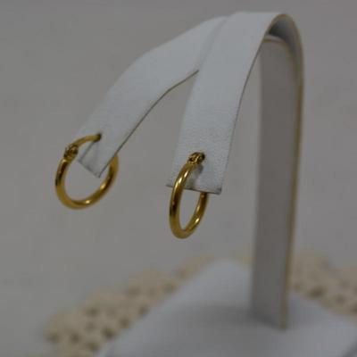 Gold-Tone 925 Sterling Hoop Earrings 2.0g