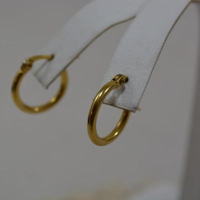 Gold-Tone 925 Sterling Hoop Earrings 2.0g