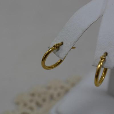 Gold-Tone 925 Sterling Hoop Earrings 2.0g