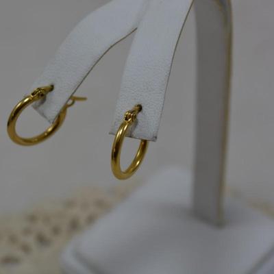Gold-Tone 925 Sterling Hoop Earrings 2.0g