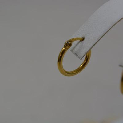 Gold-Tone 925 Sterling Hoop Earrings 2.0g