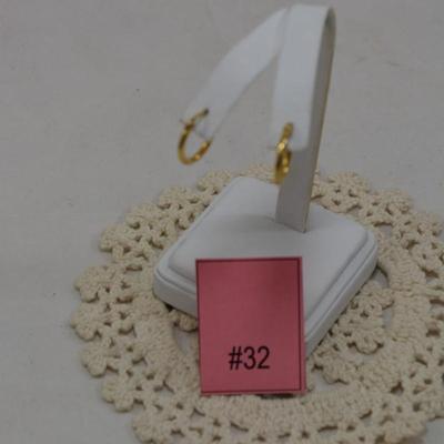 Gold-Tone 925 Sterling Hoop Earrings 2.0g