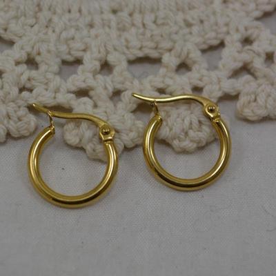 Gold-Tone 925 Sterling Hoop Earrings 2.0g