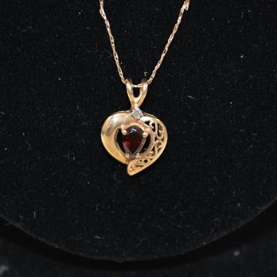 10k Chain w/ 10k Tourmaline Pendant 20â€ 1.8g
