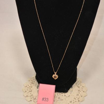 10k Chain w/ 10k Tourmaline Pendant 20â€ 1.8g