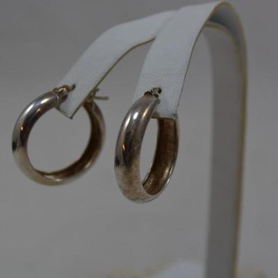 1â€ 925 Sterling Hoop Earrings 3.5g