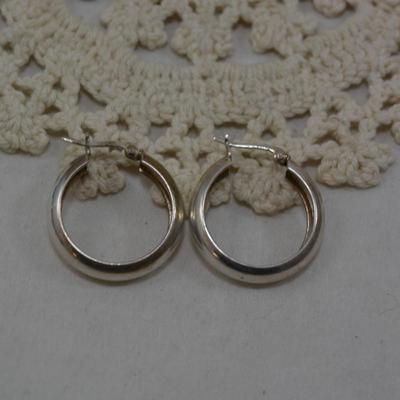 1â€ 925 Sterling Hoop Earrings 3.5g