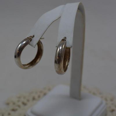 1â€ 925 Sterling Hoop Earrings 3.5g