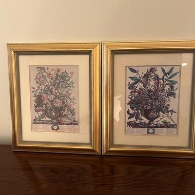 Framed Floral Prints by H. Fletcher (BR3-MG)