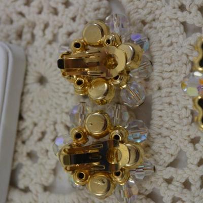 Vintage Juliana Rhinestone Brooch w/ Matching Clip-On Earrings