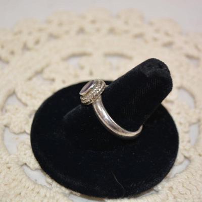 Vintage 925 Sterling Ring with Amethyst Size 8.5, 5.8g