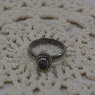 Vintage 925 Sterling Ring with Amethyst Size 8.5, 5.8g
