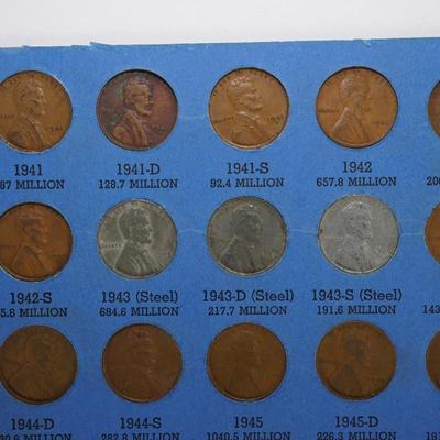 LINCOLN HEAD CENTS COLLECTION STARTING 1941 - SEVENTY FIVE PENNIES