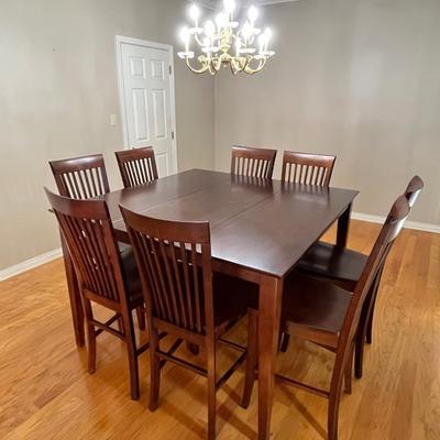 LIGO ~ Solid Wood Butterfly Dining Room Table & Eight Chairs
