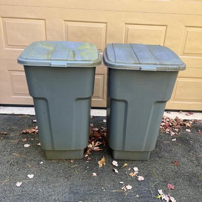 Two Rubbermaid Wheeled Garbage Cans (G-MG)