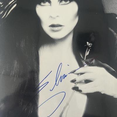 Elvira signed mini poster 