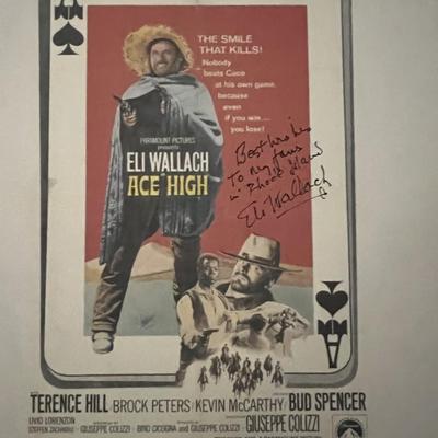 Eli Wallach signed Ace High movie flyer