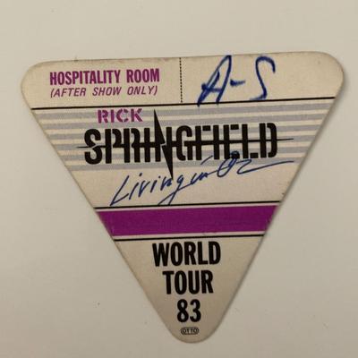 Rick Springfield Living in Oz World Tour '83 Backstage Pass