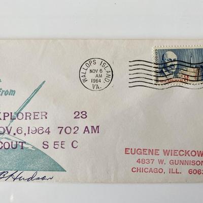 Explorer 23 Wallops Island 1964 Signed First Day Cover signed by W.B. Hudson