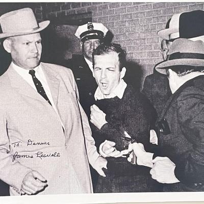 Jack Ruby shooting Lee Harvey Oswald photo signed by Detective James R. Leavelle 