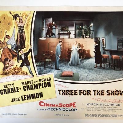 Three for the Show original 1954 vintage lobby card