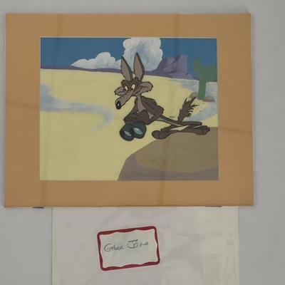 Wile E. Coyote sericel signed by Chuck Jones