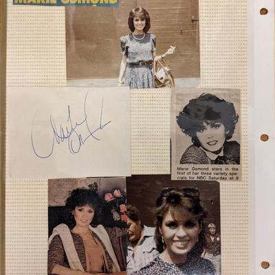 Marie Osmond Original Photo Album Page and Signature Cut