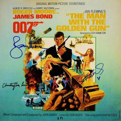 The Man With The Golden Gun cast signed Soundtrack