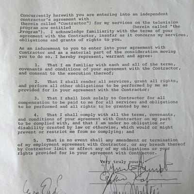 Sly and the Family Stone signed contract 