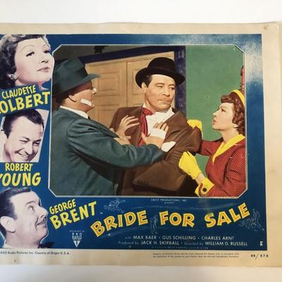 Bride for Sale original 1949 vintage lobby card