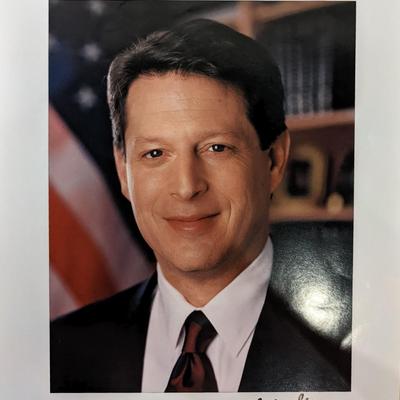 Al Gore Photo. Printed Signature