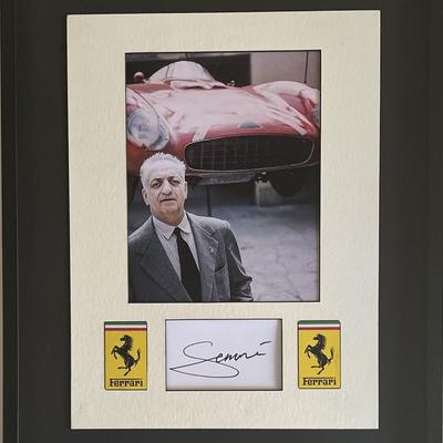Enzo Ferrari original signature collage 