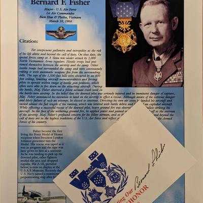 Vietnam Bernard F. Fisher Signed Bio Page