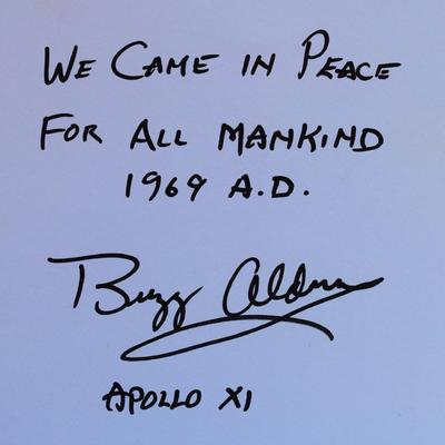 Buzz Aldrin signed slip