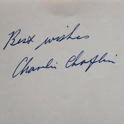 Charlie Chaplin signed slip