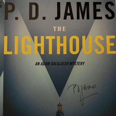 PD James The Lighthouse signed book sleeve