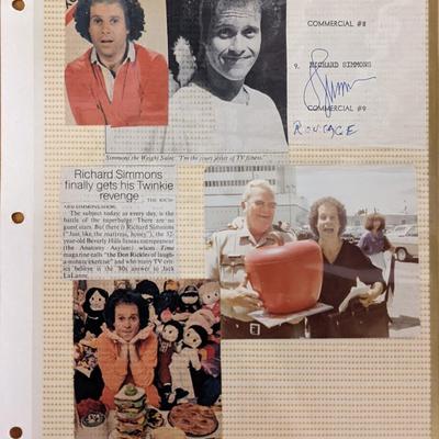 Richard Simmons Photo Album Page with signature cut