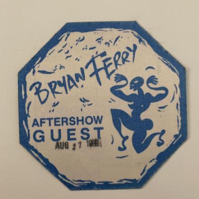 Bryan Ferry 1988 Aftershow Guest Pass