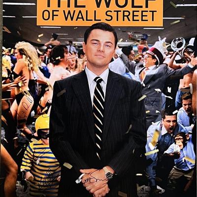 Wolf of Wall Street cast signed movie poster