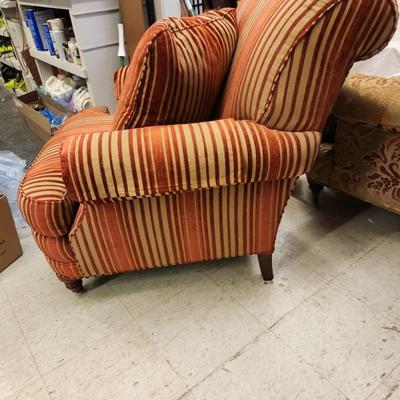 Striped chair and ottoman
