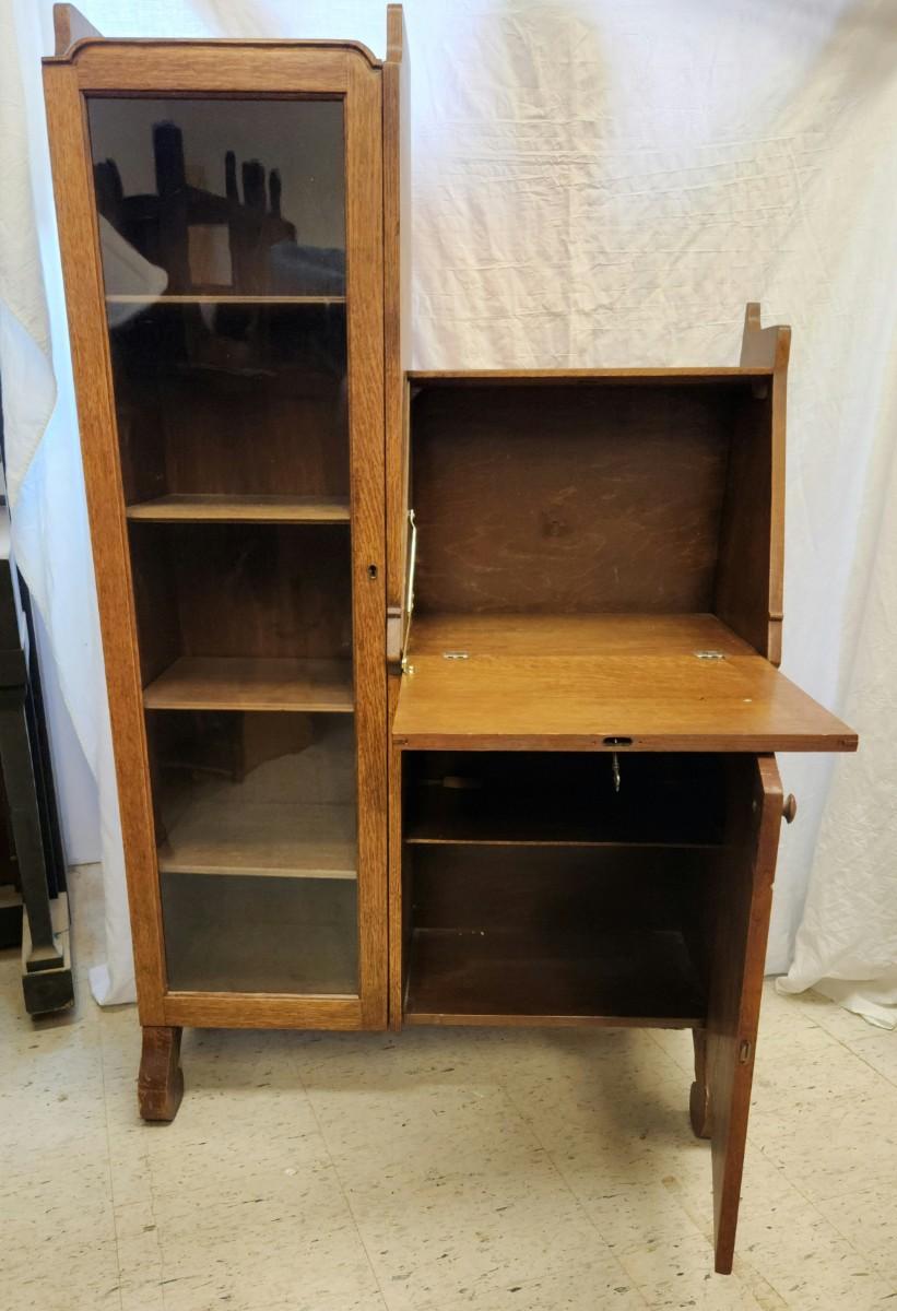 Antique oak side by side