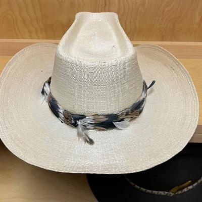 Three Stetson Hats - Beaver Felt & Straw, Size 7 1/4(PC2-RG)