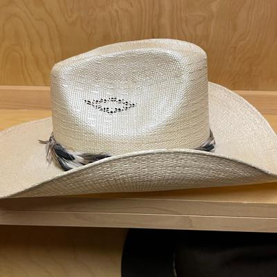 Three Stetson Hats - Beaver Felt & Straw, Size 7 1/4(PC2-RG)